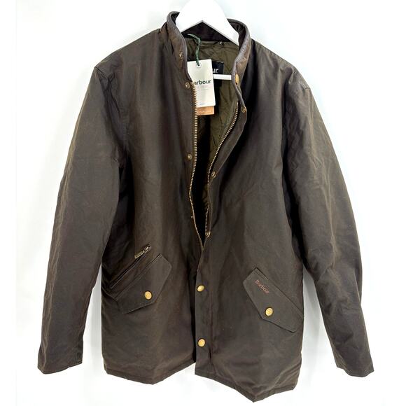 Barbour Men's Olive Prestbury Waxed Jacket Size L - Picture 9 of 11